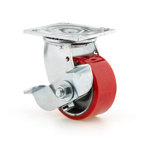 Heavy-Duty Mold-On Polyurethane Industrial Casters with Plate