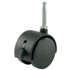 Dual-Wheel Furniture Caster - With Wood Stem