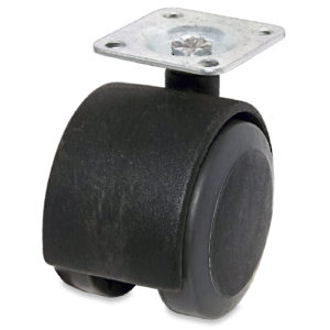Soft Tread Dual-Wheel Furniture Caster - With Plate