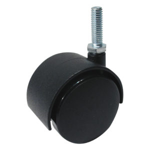 Dual-Wheel Furniture Caster - With Threaded Stem